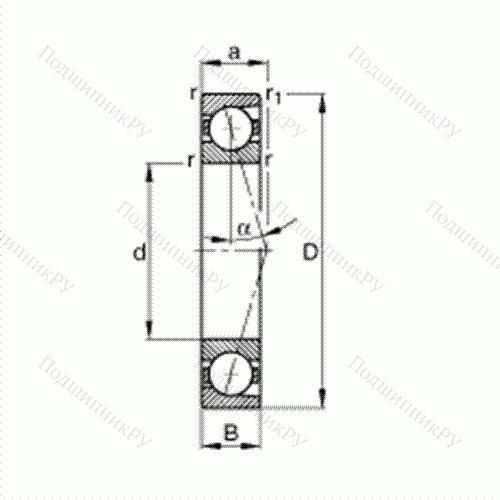 Подшипник шпиндельный B 7017-C-T-P 4S от производителя  FAG Подшипник шпиндельный B 7017-C-T-P 4S от производителя  FAG