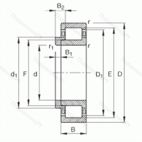 Подшипник роликовый радиальный NJ 2326-E-M 1 + HJ 2326-E от производителя  FAG Подшипник роликовый радиальный NJ 2326-E-M 1 + HJ 2326-E от производителя  FAG