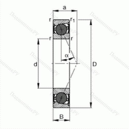 Подшипник шпиндельный HCB 7209-E-2RSD-T-P 4S от производителя  FAG Подшипник шпиндельный HCB 7209-E-2RSD-T-P 4S от производителя  FAG
