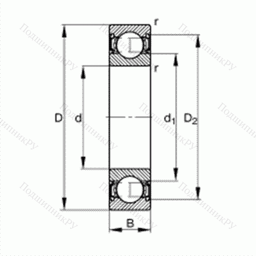 Подшипник шариковый радиальный S 6309-2RSR от производителя  FAG