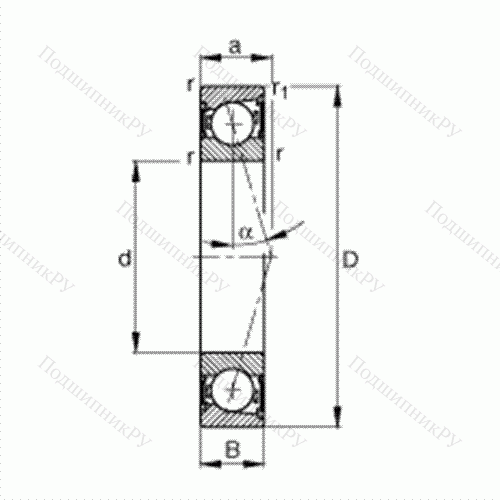 Подшипник шпиндельный B 7214-C-2RSD-T-P 4S от производителя  FAG Подшипник шпиндельный B 7214-C-2RSD-T-P 4S от производителя  FAG