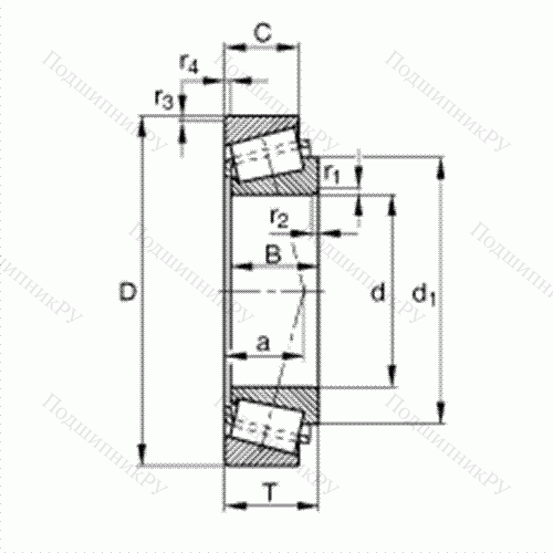 Подшипник роликовый конический T 4DB 170 от производителя  FAG