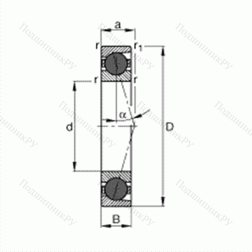 Подшипник шпиндельный HCB 7036-C-T-P 4S от производителя  FAG Подшипник шпиндельный HCB 7036-C-T-P 4S от производителя  FAG
